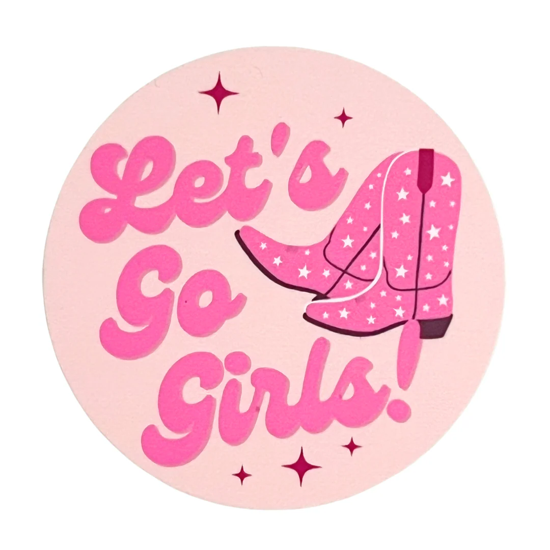 Let's Go Girls Round Sticker