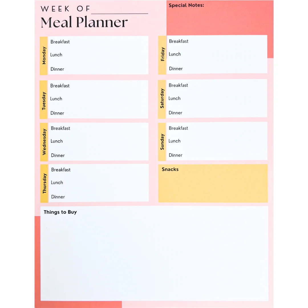 Meal Planner Notepad
