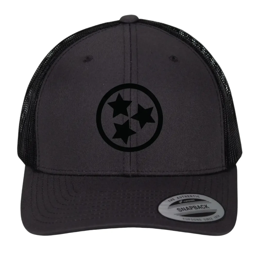 Silicone Tristar Charcoal and Black Trucker Hat